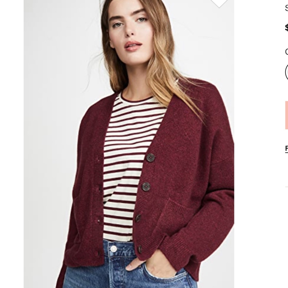 Madewell Arbour Cardigan Sweater Wine/Heather